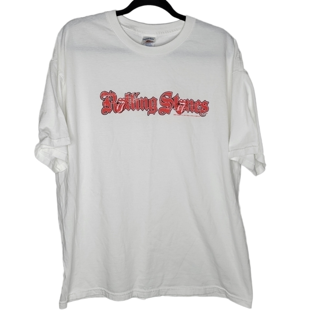 Vintage Y2K Rolling Stones Band 2004 T-Shirt in White Size XL